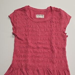 We The Free By FREE PEOPLE Textured Pink Short Sleeve Top